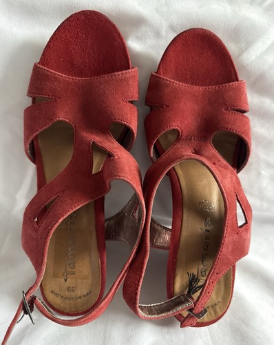 Tamaris suede peep toe buckle - tamaris,