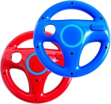 2X Blue+Red for Wii Remote Game Controller Mario Kart Game Racing Steering Wheel