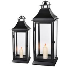 Black Outdoor Lanterns Set of
