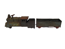 Marx Lightning Express 3000  Steel Toy Train Locomotive Engine Gondola  Vintage