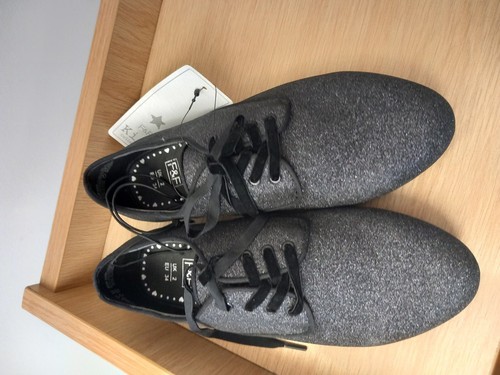 Tesco girls black sparkle - tesco, shoe