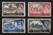 GB Elizabeth II 1955 Wilding Castles (Waterlow)  SG536-SG539 Fine Used