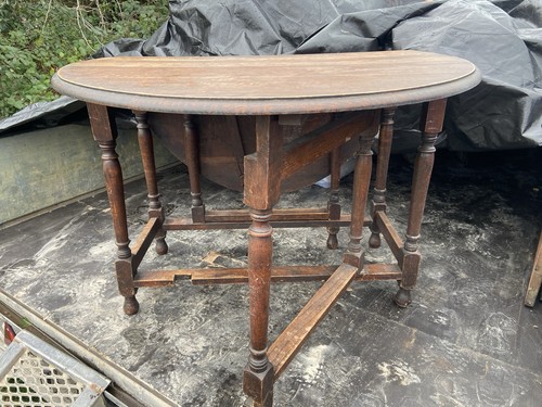 Antique oak gate leg - oak, table