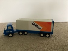 Vintage Mini Tonka Toy Pressed Steel Semi Truck TRAILER SET