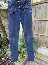 Topshop Moto Kristen Indigo Blue Skinny Vintage Jeans W28 L32 UK 10