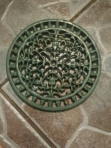 Large round green cast - green, iron