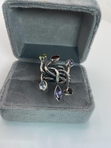 Multi gemstone sterling - multi-gemstone, silver