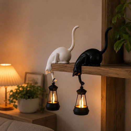 Whimsical cat shelf sitter - whimsical,