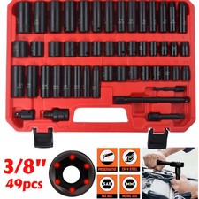 49pc Milwaukee Shockwave 3/8" Drive SAE/Metric Deep 6 Point Impact Socket Set