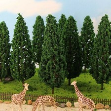 10x Model Pine Trees 15cm High For Scale Railway Scenery Layout Wargame Decor