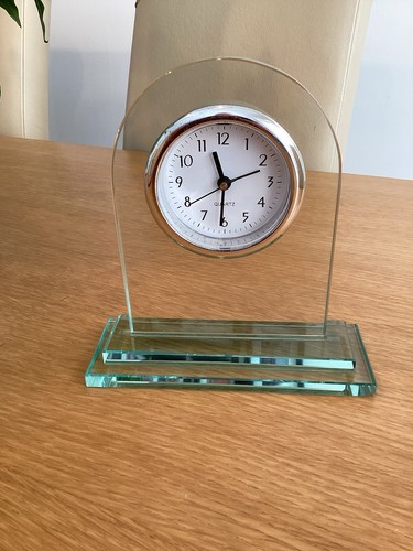 Stepped glass clock - glass,
