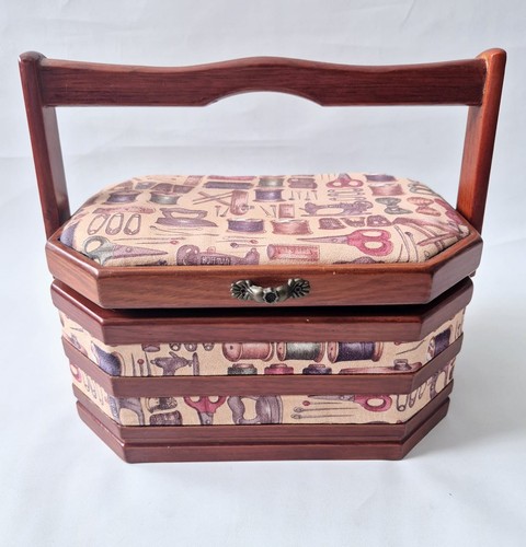 Vintage wooden sewing - vintage, box