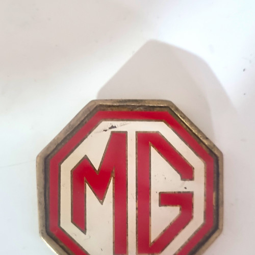 Vintage race car logo brass - vintage, mg
