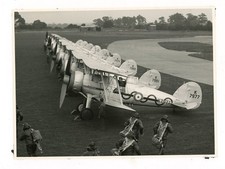 Photograph 87 Sqn Gloster Gladiator Scramble inc K7977 K7981 K7980 Charles Brown