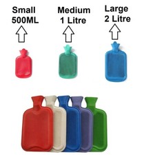 New Large Hot Water Bottle - Natural Rubber Warmer  500ML 1- 2L litre