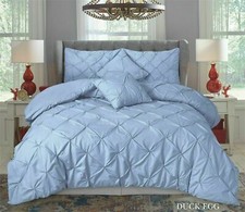 PIN TUCK DUVET SET QUILT COVER Bedding Set With OR Without  Deep Fitted Sheet