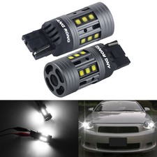 2PCS 582 T20 7440 W21W 15 SMD LED Sidelight Daytime Running Light Bulbs No Error