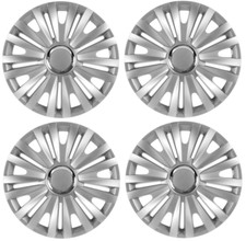 Wheel Trims 14" Inch Hub Caps Plastic Covers Full Set of 4 Silver Fit R14 TYRES