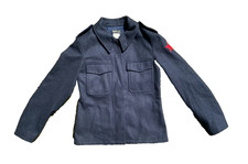 Vintage AGNES B PARIS Navy Fatigue MILITARY JACKET FR 36 UK 8 100% Wool