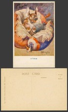 BONZO DOG G.E. Studdy Old Postcard A-Tish-oo Puppy Sneezes Hot Water Bottle 1001