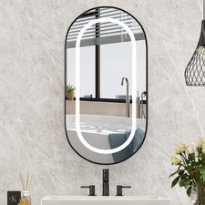 Oval bathroom mirror - bathroom, cabinet