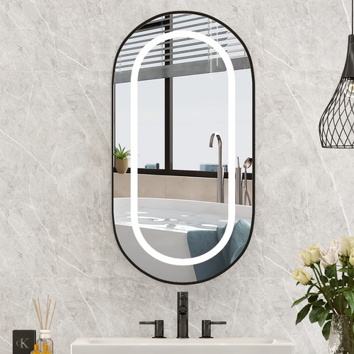 Oval bathroom mirror cabinet - oval,