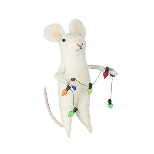 Felt mouse with fairy lights - mouse,