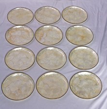 Vintage Philippines Capiz Shell Plates Decorative Set of Four - 3 Sets available