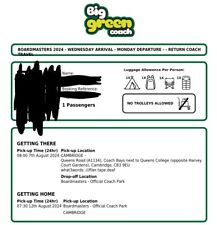Boardmasters Big Green Coach Ticket, Return Ticket from Cambridge