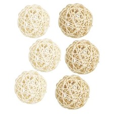6Pcs Wicker Rattan Balls 6cm Rural Style Decorations Shop