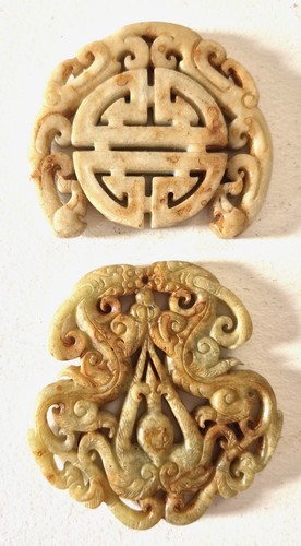 Set two carved jade - two,