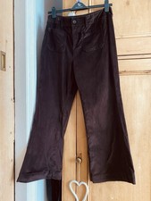TU 🤎 Chocolate Brown Velvet Flare Trousers With Front & Back Pockets 14 short 