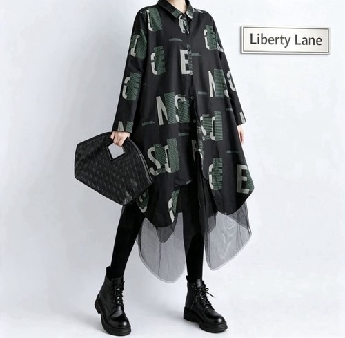 Ladies black grey green floaty - black,