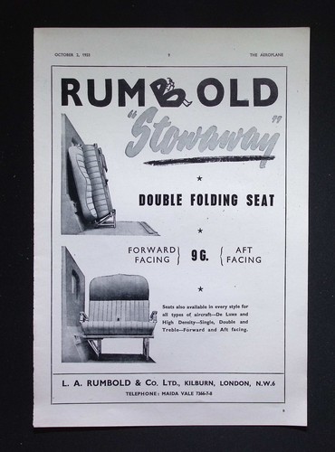Original 1953 advert - 1953, rumbold