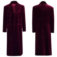 Mens Fashion Wine Red Velvet