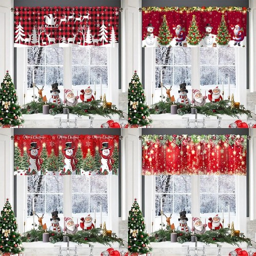 Christmas curtain valance rod - curtain,