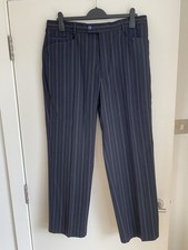 Stromberg Golf Trousers Mens W36 L30 Blue Stripe Teflon coated Good Condition