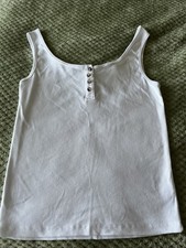 Ladies Asda Sleeveless White Top Size 12