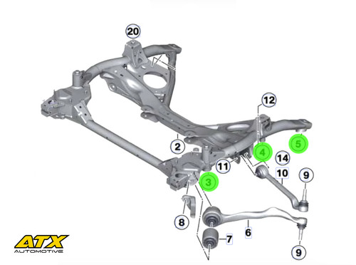 Front subframe mounting bolts - subframe,