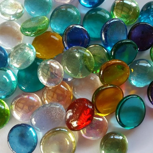 Flat glass marbles - glass, vase