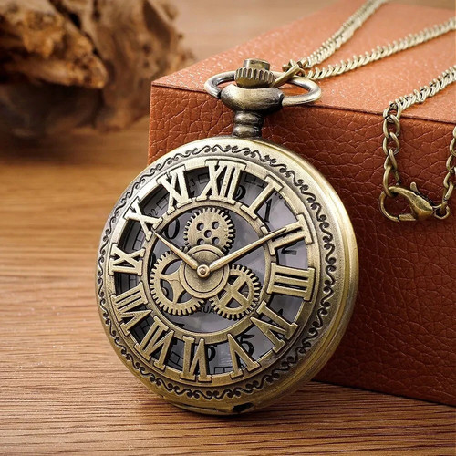 Vintage quartz silver pocket - silver,