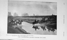 Old Antique Print 1908 Photograph Lord Harrington Horses Hounds Hunting 20th