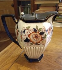 Antique pottery lidded jug - antique,