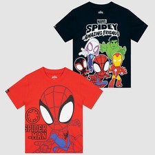Spidey And His Amazing Friends T-Shirts 2 Pack | Pack Of 2 Boys Marvel T Shirts