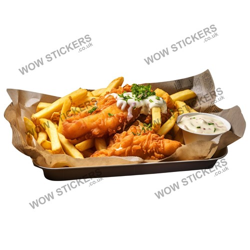 Fish chips sticker trailer - &, c