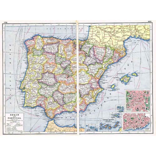 Antique map 1920 - antique, and