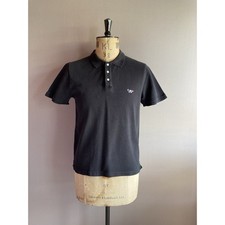 Maison Kitsune Polo Shirt Women’s Size S Black Cotton Short Sleeve