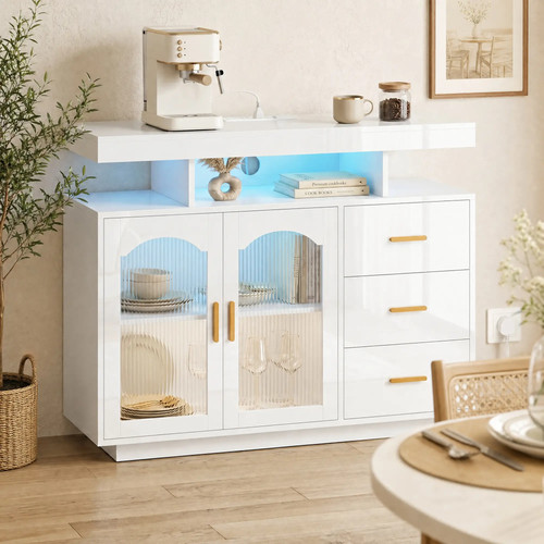 High gloss sideboard led - high,