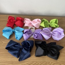 8 x Jojo Hair Bow Clips Bundle Collection All Large Red Pink Blue Black Purple