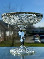Vintage Glass Bon Bon Dish Pedestal 6” inch Wide